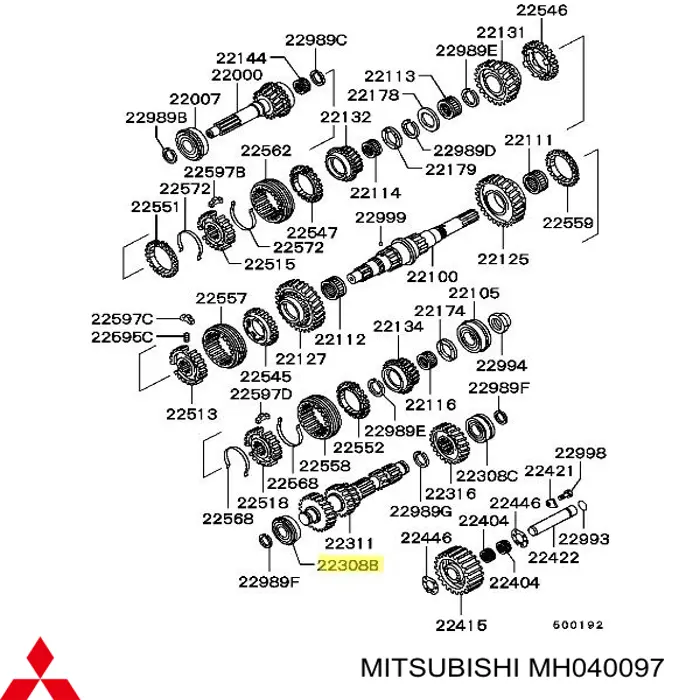MH040097 Mitsubishi Rolamento da Caixa de Mudança
