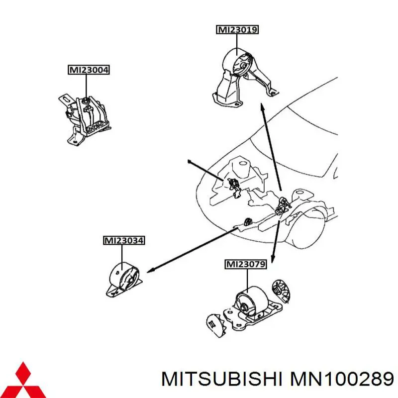 Compre MN100289 Mitsubishi Coxim (suporte) dianteiro de motor