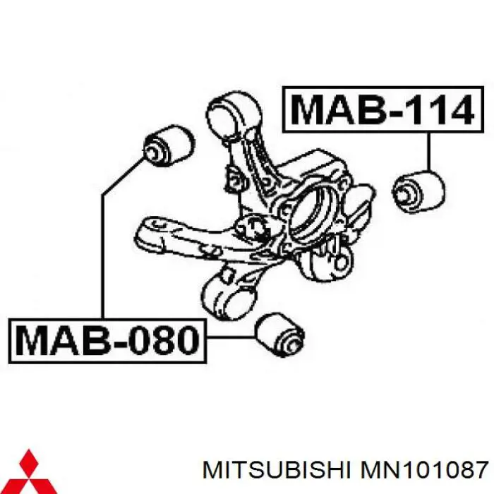 Bloco silencioso do pino de apoio traseiro Mitsubishi MN101087 preço, a partir de 5,64 USD