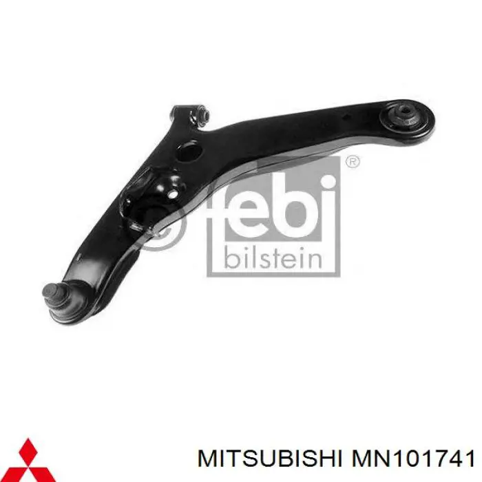 Braço oscilante inferior esquerdo de suspensão dianteira Mitsubishi MN101741