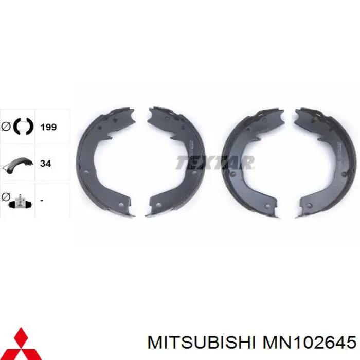 Compre MN102645 Mitsubishi Sapatas do freio de estacionamento