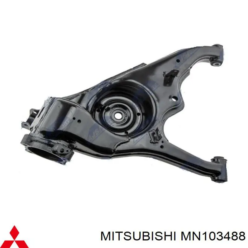 MN103488 Mitsubishi Braço oscilante inferior direito de suspensão traseira