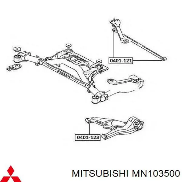 MN103500 Mitsubishi Barra Panhard de suspensão traseira