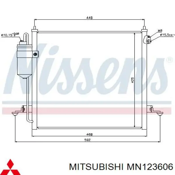 Radiador de aparelho de ar condicionado Mitsubishi MN123606 preço, a partir de 153,23 USD