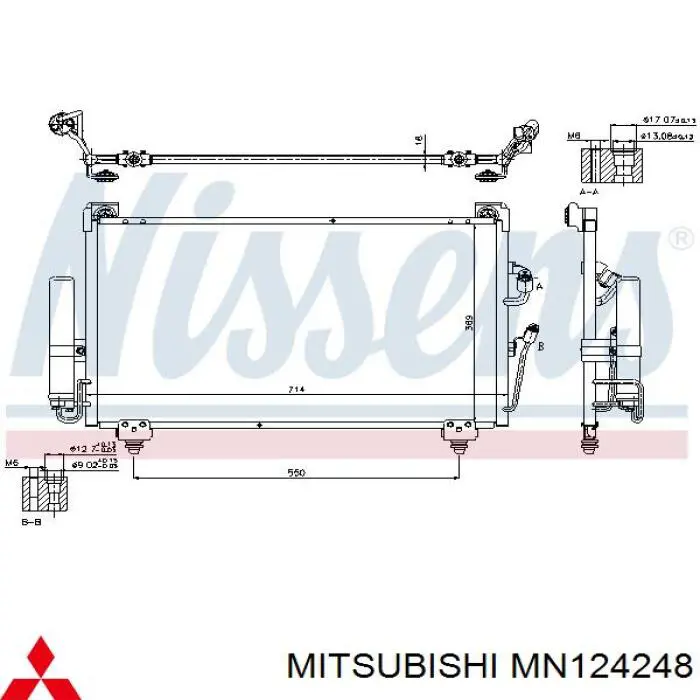 Radiador de aparelho de ar condicionado Mitsubishi MN124248 preço, a partir de 111,43 USD