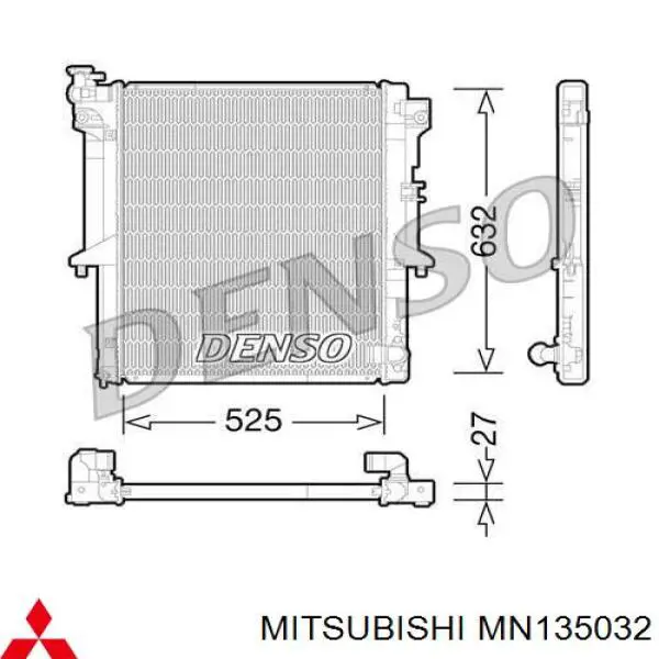 MN135032 Mitsubishi Radiador de esfriamento de motor