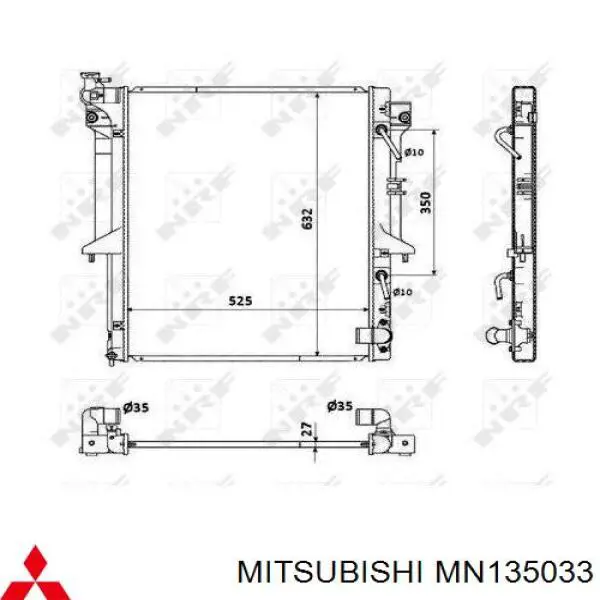 Radiador de esfriamento de motor Mitsubishi MN135033 preço, a partir de 123,38 USD
