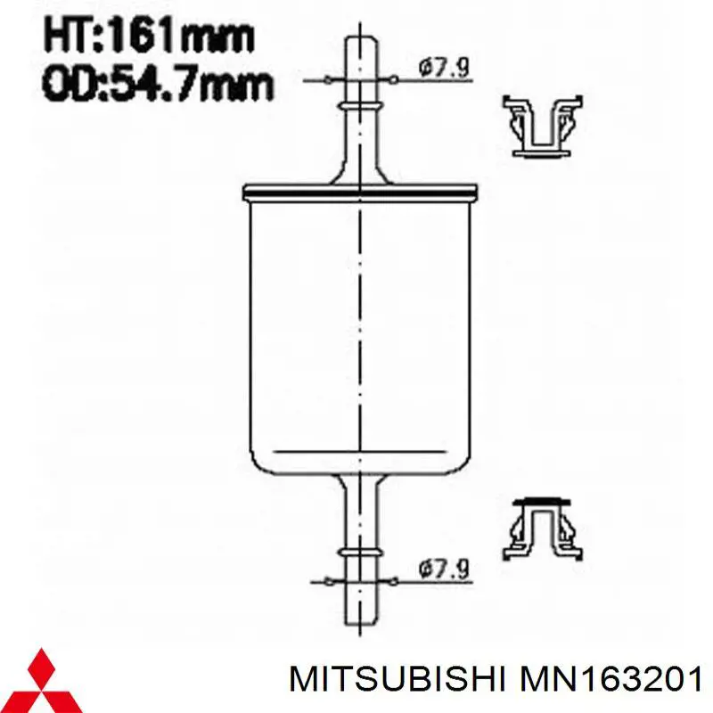 Filtro de combustível MN163201 Mitsubishi
