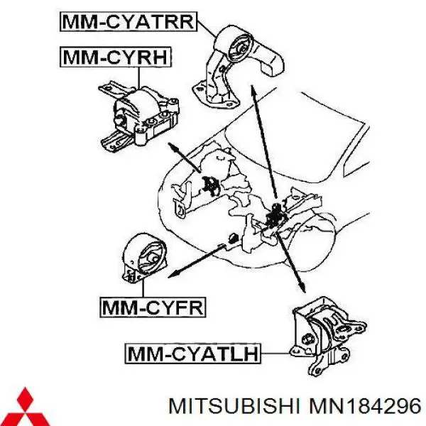 Coxim (suporte) direito de motor Mitsubishi MN184296 preço, a partir de 53,73 USD