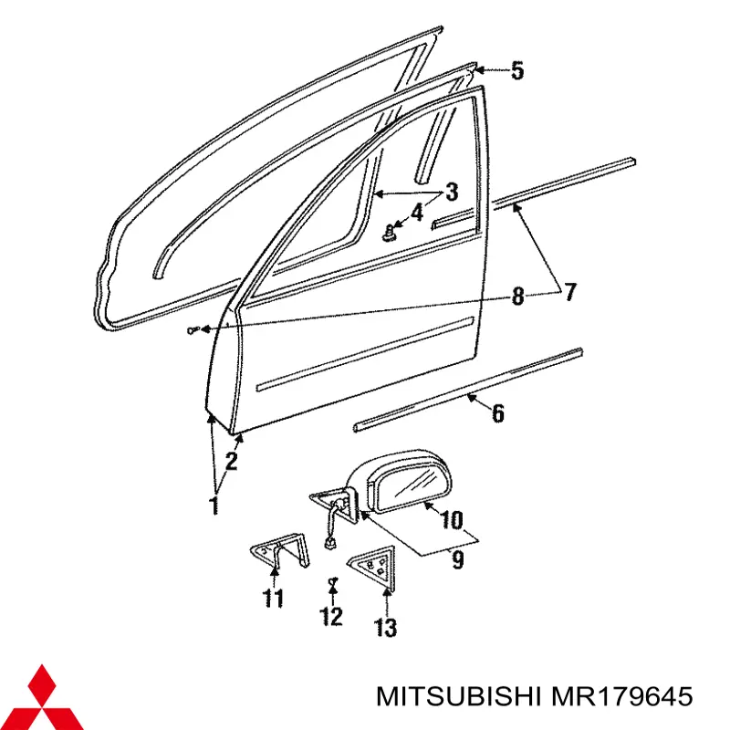 Porta dianteira esquerda Mitsubishi Lancer V CB, CD, CE