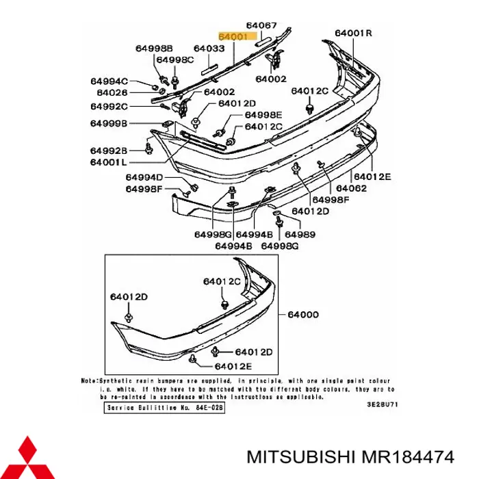 Reforçador do pára-choque traseiro para Mitsubishi Lancer VI CJ, CP