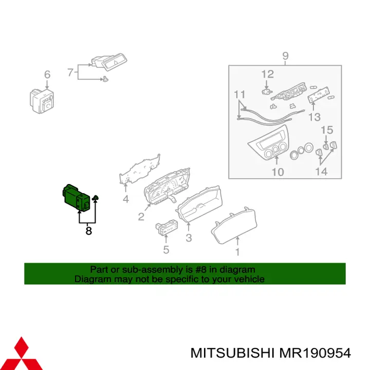Compre MR190954 Mitsubishi Regulador de brilho do painel de dispositivos