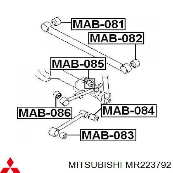 Bloco silencioso do braço oscilante inferior traseiro Mitsubishi MR223792 preço, a partir de 17,59 USD