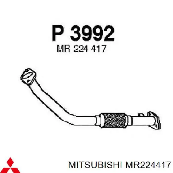 MR224417 Mitsubishi Tubo de admissão dianteiro (calças) do silenciador