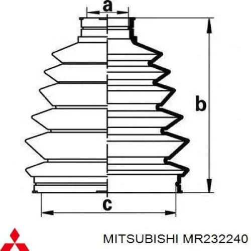Compre MR232240 Mitsubishi Bota de proteção externa de junta homocinética do semieixo dianteiro