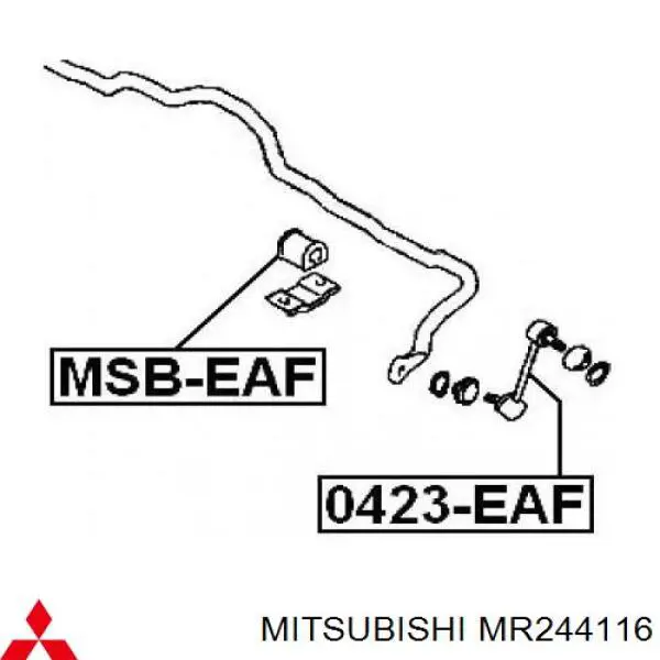 Bucha de estabilizador dianteiro Mitsubishi MR244116 preço, a partir de 4,99 USD