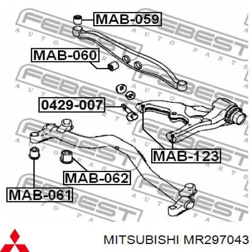  Mitsubishi MR297043 preço, a partir de 167,24 USD
