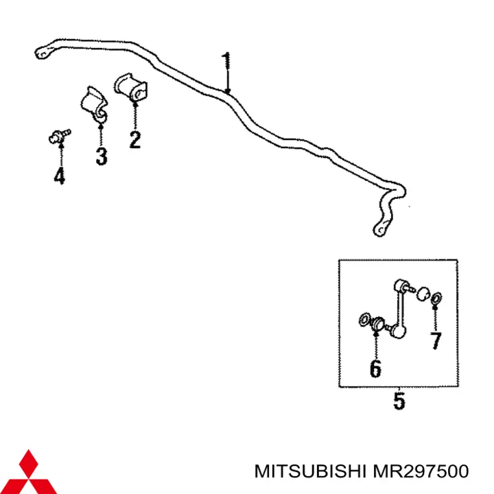 Compre MR297500 Mitsubishi Bucha de estabilizador dianteiro
