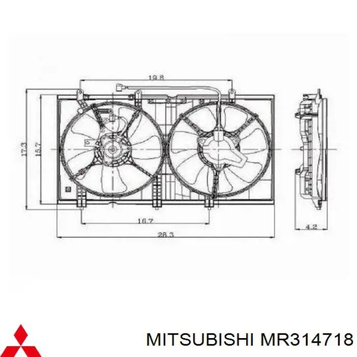 Motor de ventilador do sistema de esfriamento Mitsubishi MR314718 preço, a partir de 108,19 USD