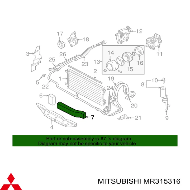  Mitsubishi MR315316 preço, a partir de  