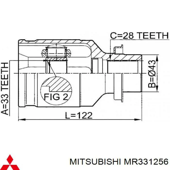 Bota de proteção interna esquerda de junta homocinética do semieixo dianteiro Mitsubishi MR331256 preço, a partir de 18,48 USD