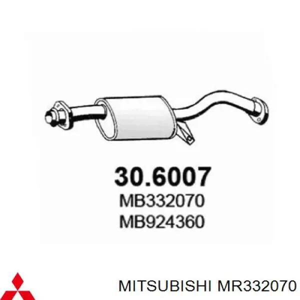 Compre MR332070 Mitsubishi Silenciador, parte central