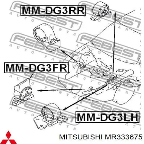 Compre MR333675 Mitsubishi Coxim (suporte) dianteiro de motor