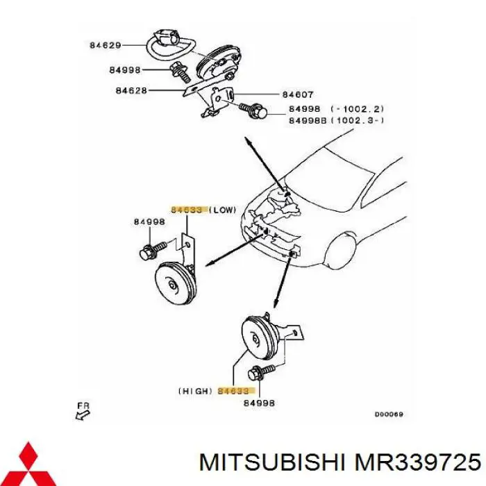 Compre Sinal sonoro (cláxon) Mitsubishi L 200 3