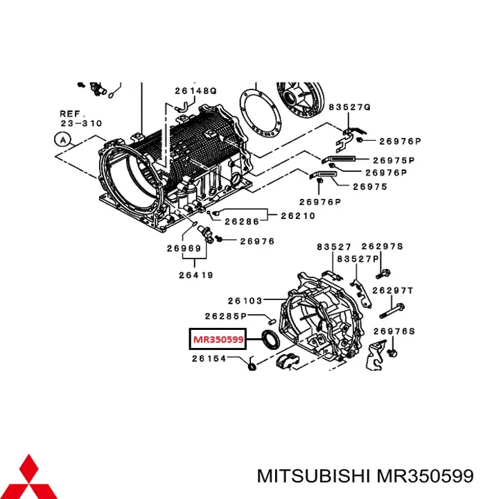 Vedação da Caixa Automática de Mudança (de árvore de saída/primária) Mitsubishi MR350599 preço, a partir de 7,64 USD