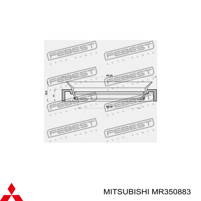 Vedação interna do semieixo do eixo traseiro Mitsubishi MR350883 preço, a partir de 10,25 USD