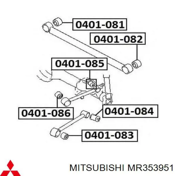 Bloco silencioso do braço oscilante superior traseiro Mitsubishi MR353951 preço, a partir de 11,84 USD