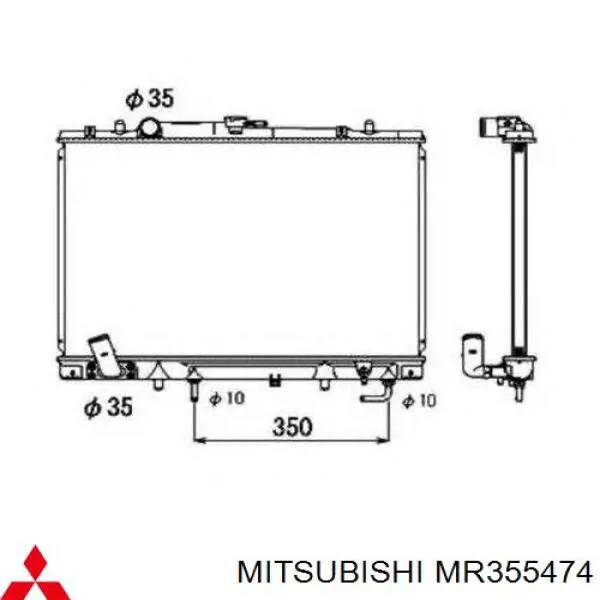 Radiador de esfriamento de motor MN153207 Chrysler