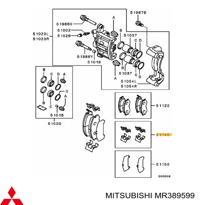 Kit de molas de fixação de sapatas de disco dianteiras Mitsubishi MR389599 preço, a partir de 9,51 USD
