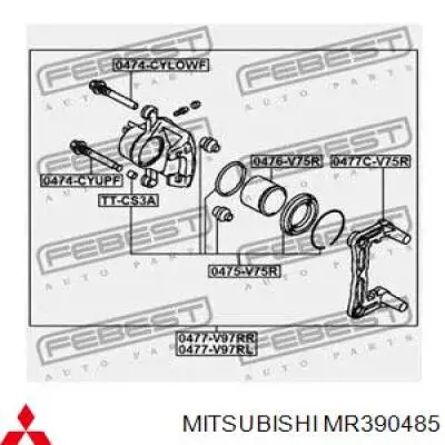 MR390485 Mitsubishi Pistão de suporte do freio traseiro