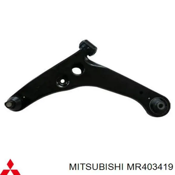 MR403419 Mitsubishi Braço oscilante inferior esquerdo de suspensão dianteira