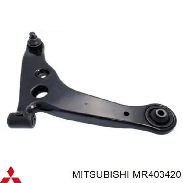MR403420 Mitsubishi Braço oscilante inferior direito de suspensão dianteira