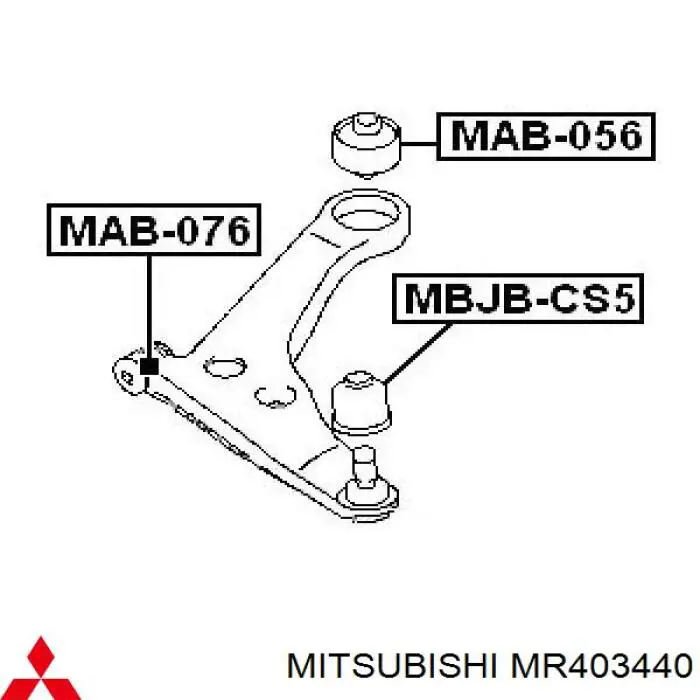 Bloco silencioso dianteiro do braço oscilante inferior Mitsubishi MR403440 preço, a partir de 5,93 USD