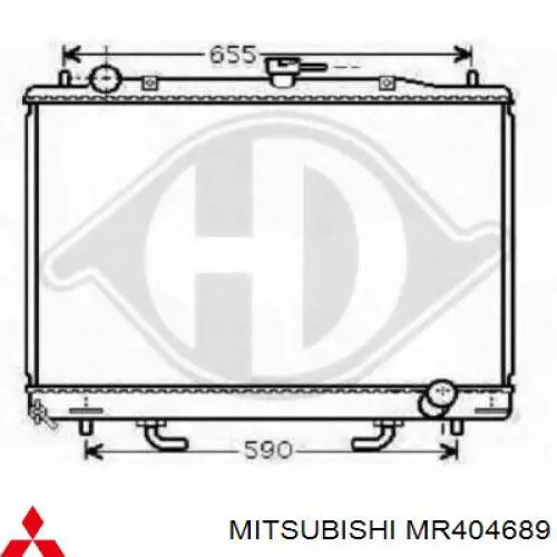 Radiador de esfriamento de motor Mitsubishi MR404689 preço, a partir de 165,15 USD