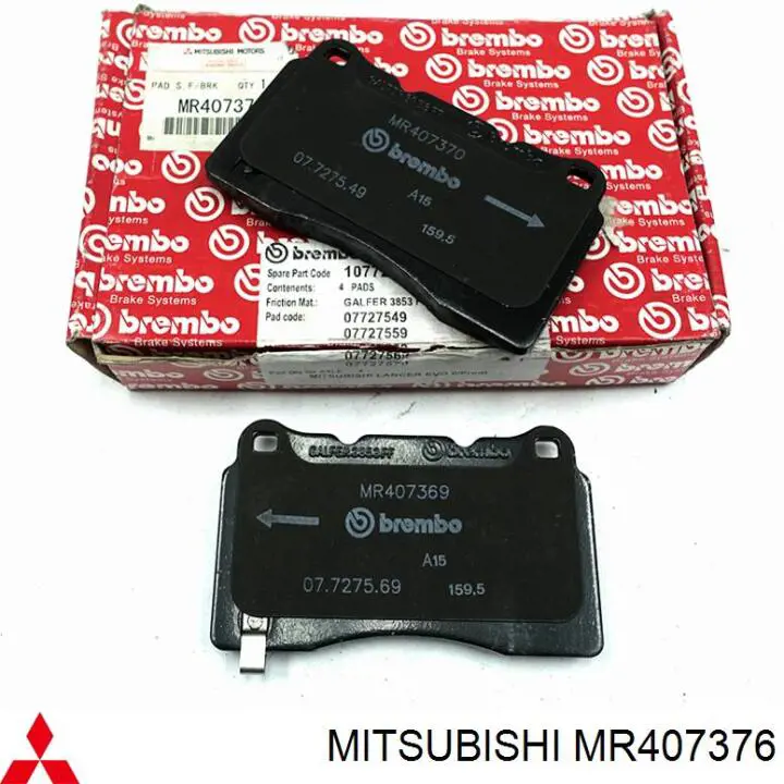 Sapatas do freio dianteiras de disco MR407376 Mitsubishi