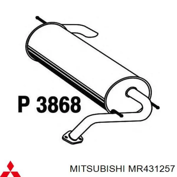 Compre MR431257 Mitsubishi Silenciador, parte traseira
