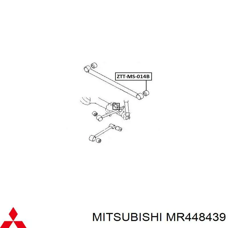 Compre MR448439 Mitsubishi Bloco silencioso da barra Panhard (de suspensão traseira)