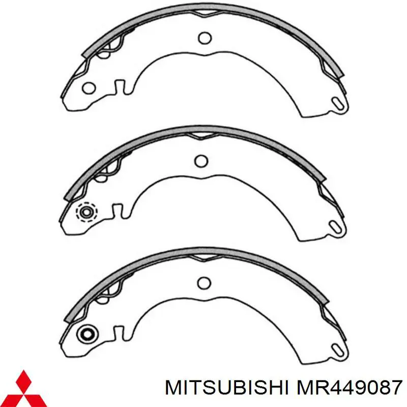 Sapatas do freio traseiras de tambor Mitsubishi MR449087 preço, a partir de 26,47 USD