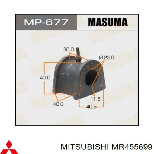 Bucha de estabilizador dianteiro Mitsubishi MR455699 preço, a partir de 8,33 USD