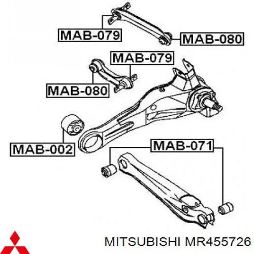 Bloco silencioso dianteiro de braço oscilante traseiro longitudinal Mitsubishi MR455726 preço, a partir de 17,42 USD