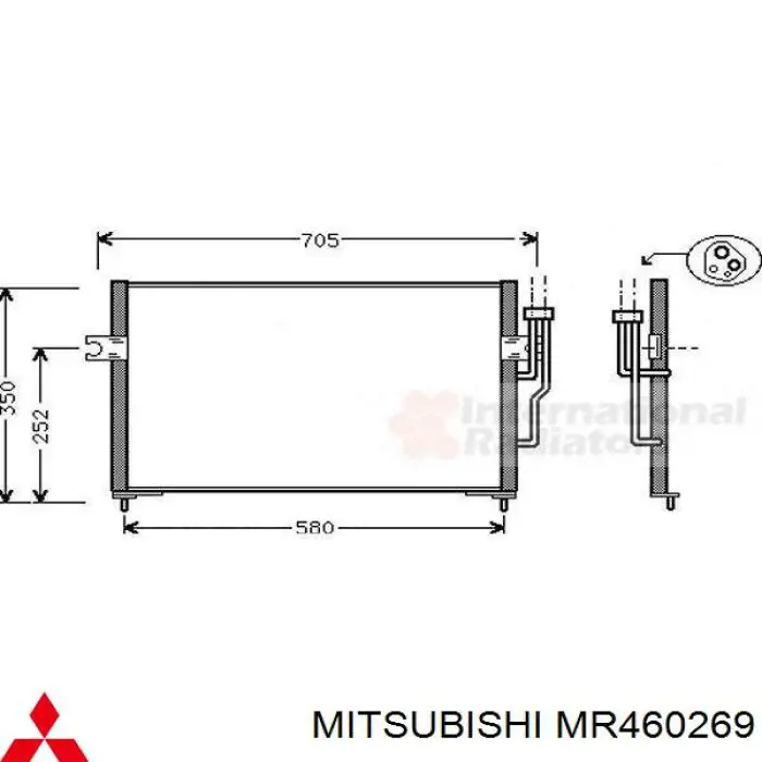 Radiador de aparelho de ar condicionado Mitsubishi MR460269 preço, a partir de 61,29 USD