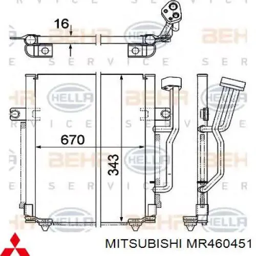 Radiador de aparelho de ar condicionado Mitsubishi MR460451 preço, a partir de 61,29 USD