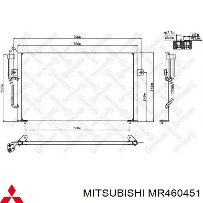 MR460451 Mitsubishi Radiador de aparelho de ar condicionado