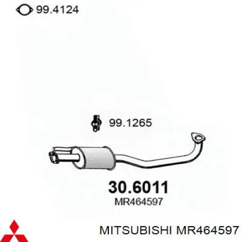 MR464597 Mitsubishi Silenciador, parte central