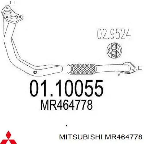 Compre MR464778 Mitsubishi Tubo de admissão dianteiro (calças) do silenciador
