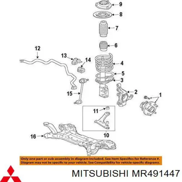 Compre MR491447 Mitsubishi Disco superior metálico de mola dianteira